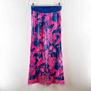 Lilly Pulitzer The Seaside Beach Pants Wide Leg Pink Blue XS